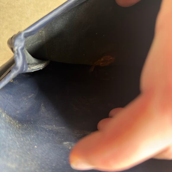 Vintage Coach Navy BLUE LEATHER COURT SATCHEL CROSSBODY BRASS 9870 USA - Picture 4 of 5